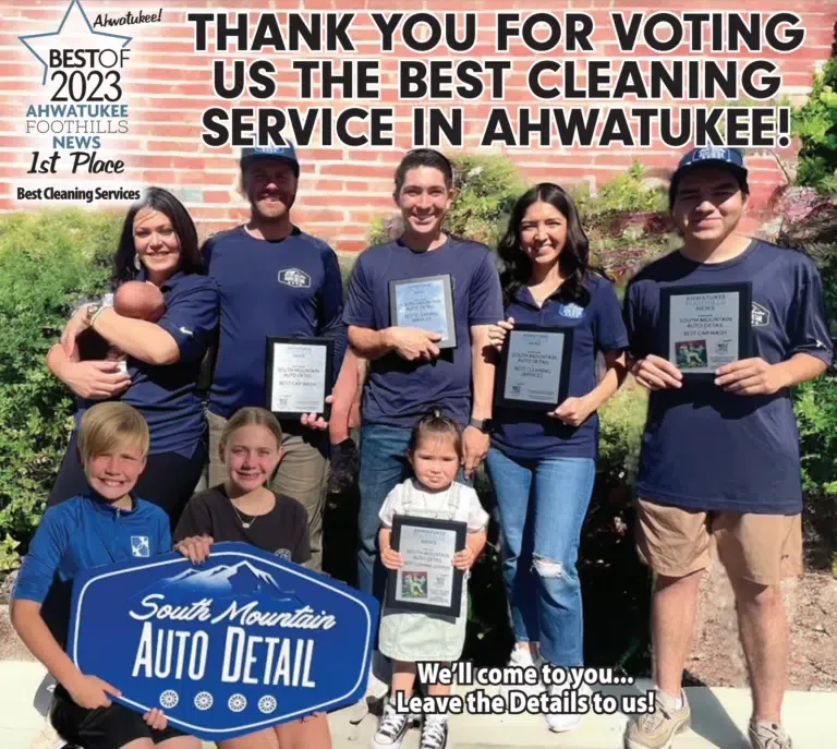 South Mountain Auto Detail team with Best of Ahwatukee award